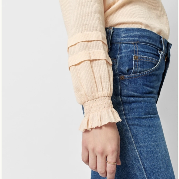 Faherty Willa Button Front 100% Organic Cotton Long Sleeve Vanilla Cream M NWT - Picture 8 of 16